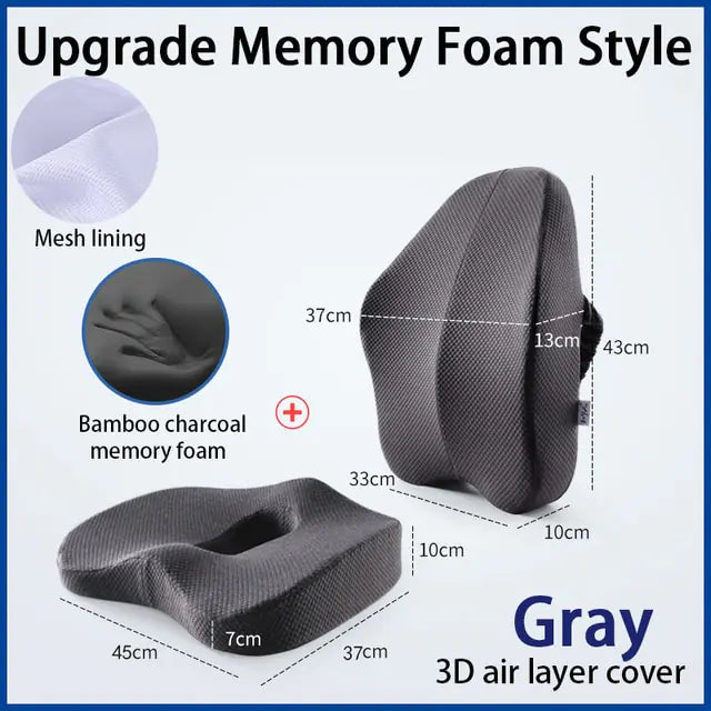 Memory Foam Seat Cushion and Orthopedic Pillow