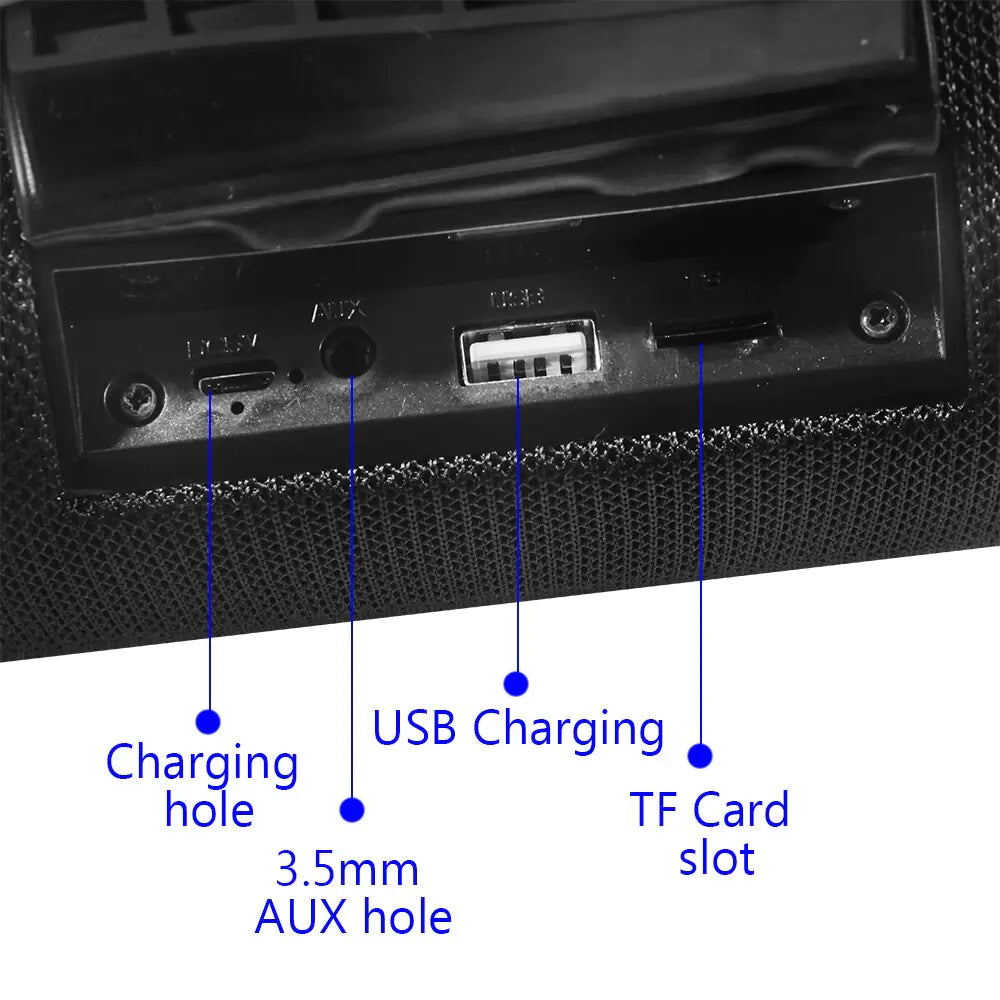 Large Waterproof Wireless Portable Bluetooth Speaker With Strap