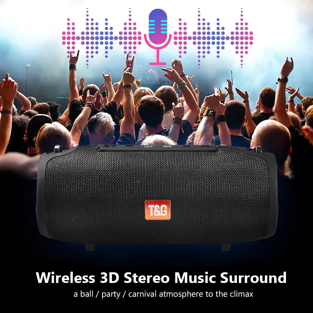 Large Waterproof Wireless Portable Bluetooth Speaker With Strap