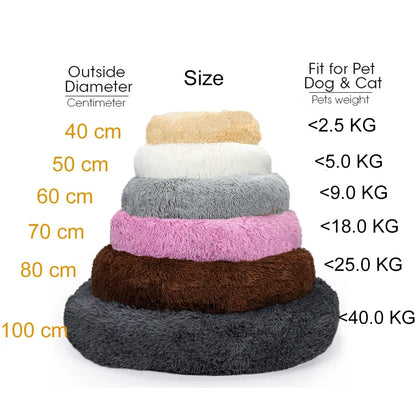 Warm Soft Long Donut Plush Pet Cushion